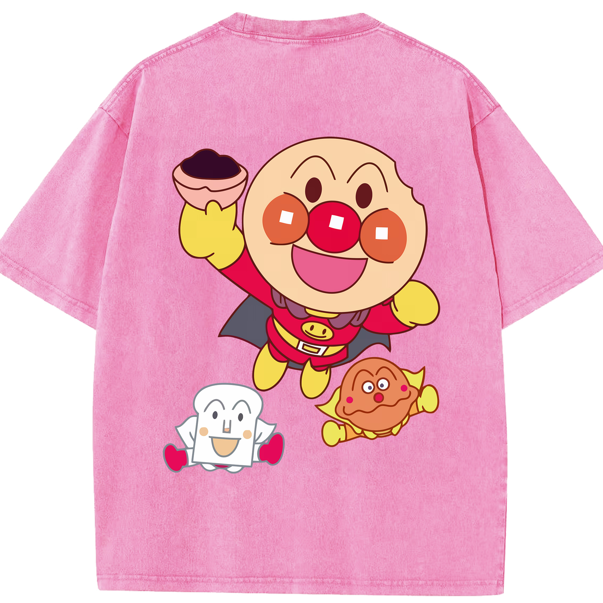 （画像用） アンパンマン Anpanman 綿100% ヴィンテージ風 半袖Tシャツ（背面プリント）